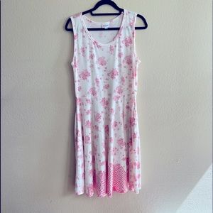 LulaRoe Nicki Sleeveless Dress - white and pink - size XL (LulaRoe) fits 18-20